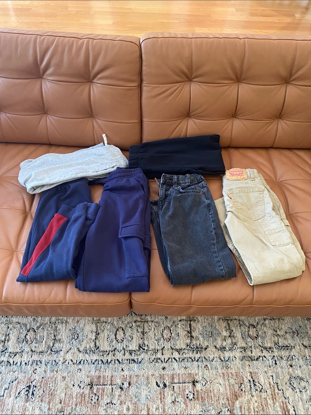Boy 6-7 yo Different brands Navy & Dark Blue, khaki,grey Pants and jeans  Bundle